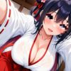 近くに妻がいるのに巫女のお姉さんと本気SEX！背徳感がエロすぎｗ d_509580