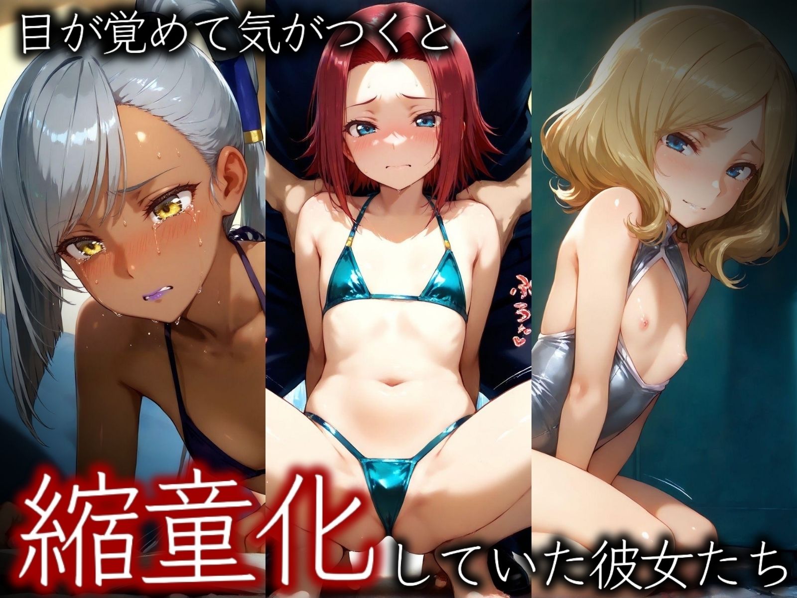 【同人エロ画像】アポトキシンで縮童化してつるつるパイパンマンコになったところを孕ませ種付けされてしまう！｜d_539920 無料 同人エロCG画像 ぶっかけ 画像2