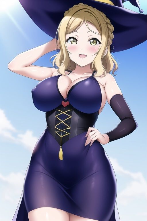 小原 鞠莉（ラブライブ）【同人エロ画像】魔女コスでパイズリフェラや騎乗位セックスする小○鞠莉ちゃん｜d_264032 無料 同人エロCG画像 イラスト・CG集 画像3