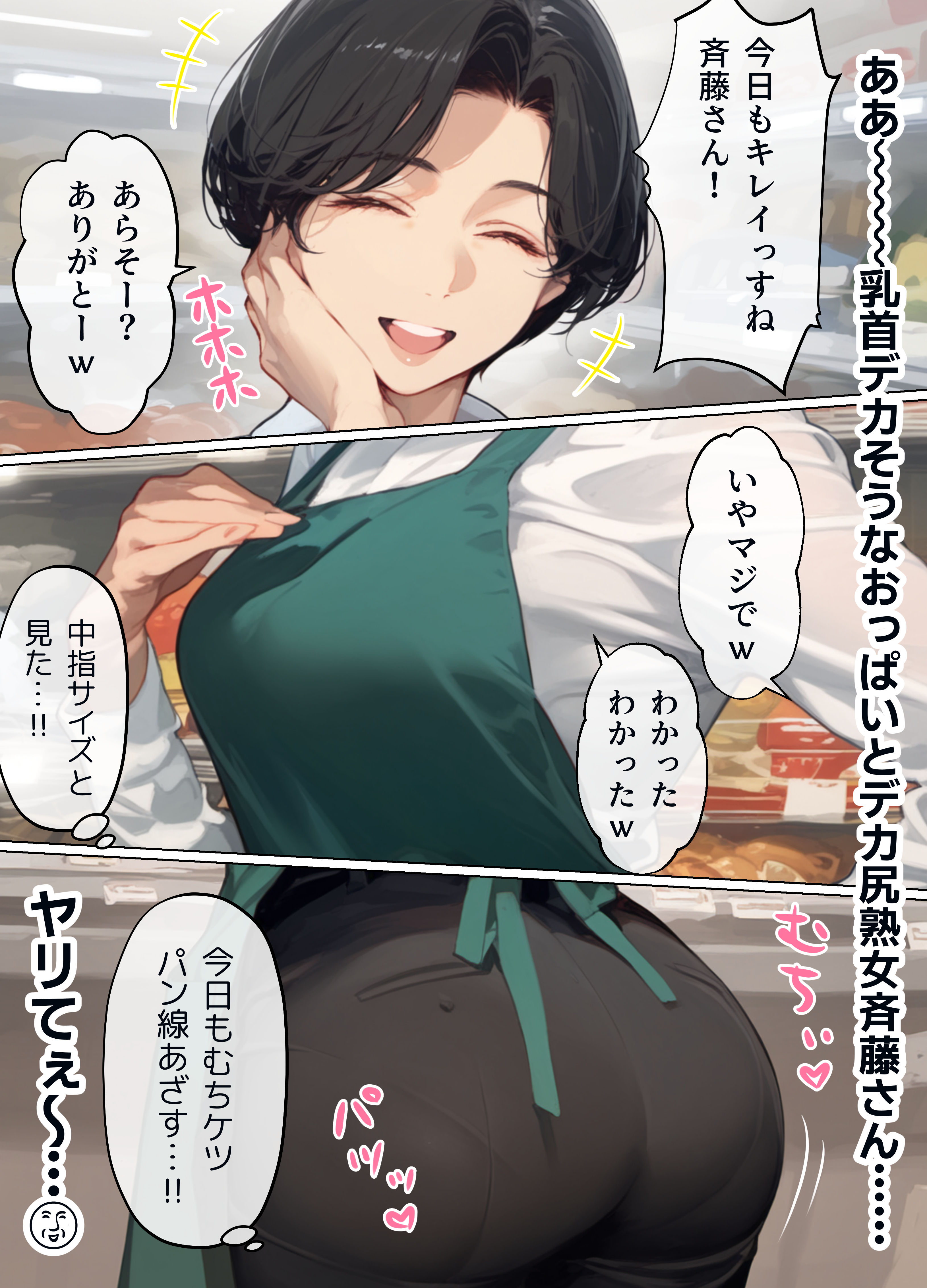 画像3:作品の雰囲気がよくわかるカット 【エロ漫画】パート主婦と汗だく本気セックス!巨乳首勃起&放尿アクメしちゃう!|d_497794 無料 同人エロ漫画/同人誌 乳首・乳輪 画像3