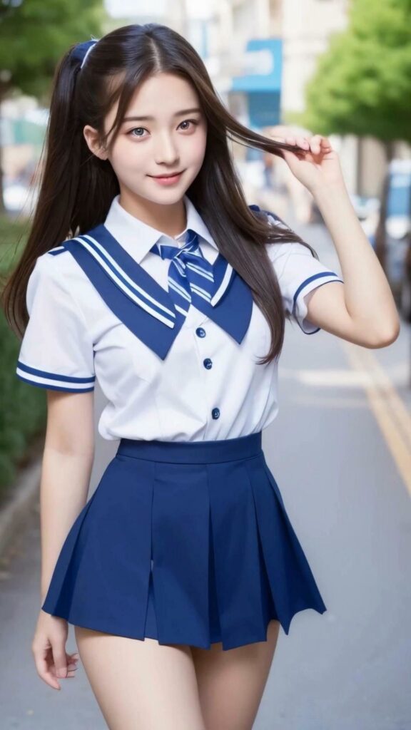 【AI動画】女子校生制服ダンス！激カワ美少女女子校生たちを踊らせて裸にしちゃう願望動画！｜d_496382 無料 AIエロ動画 ミニスカ 画像2