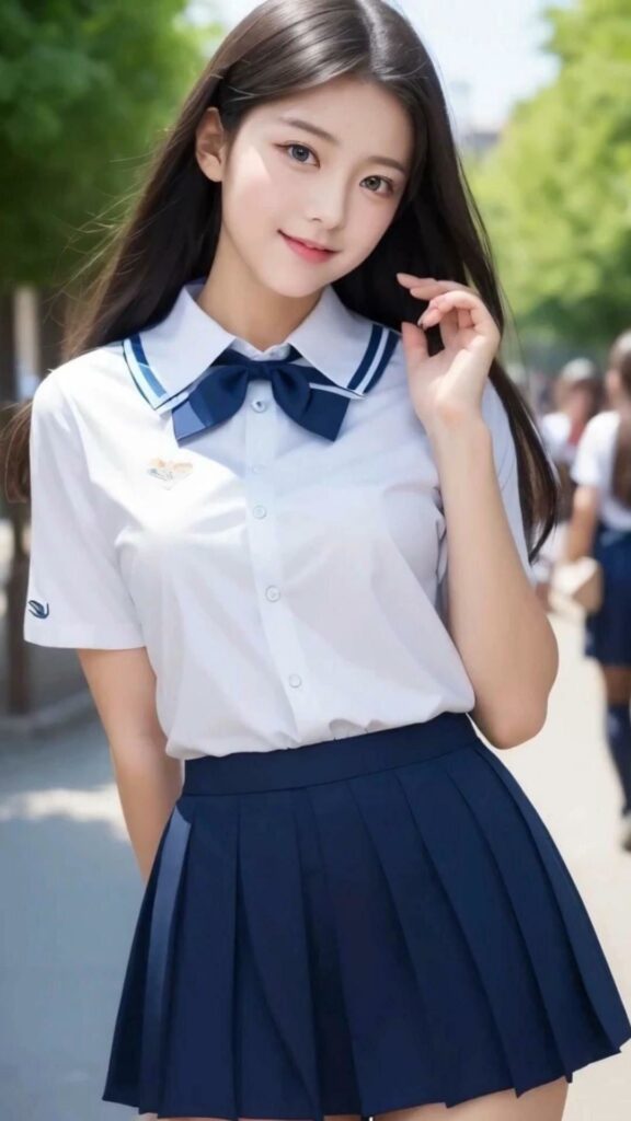 【AI動画】女子校生制服ダンス！激カワ美少女女子校生たちを踊らせて裸にしちゃう願望動画！｜d_496382 無料 AIエロ動画 ミニスカ 画像5