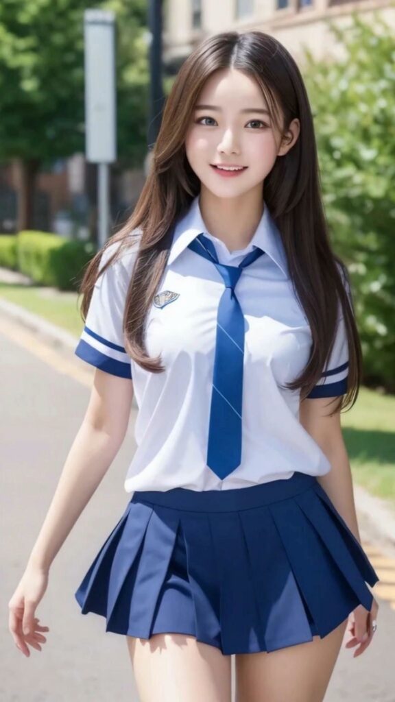 【AI動画】女子校生制服ダンス！激カワ美少女女子校生たちを踊らせて裸にしちゃう願望動画！｜d_496382 無料 AIエロ動画 ミニスカ 画像6