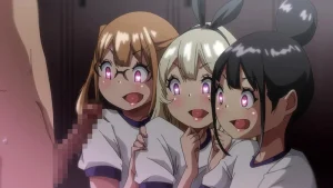 【エロアニメ】体操着4Pセックスしている途中で先生が入ってきてロッカーで我慢できずに理性爆発しちゃう！