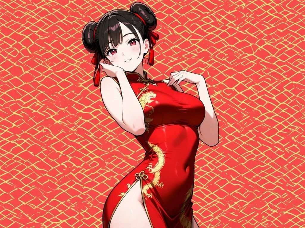 【チャイナおだんご娘】夜の中華街で美少女と着衣ハメセックス！ 無料 同人エロCG画像 クンニ 画像2