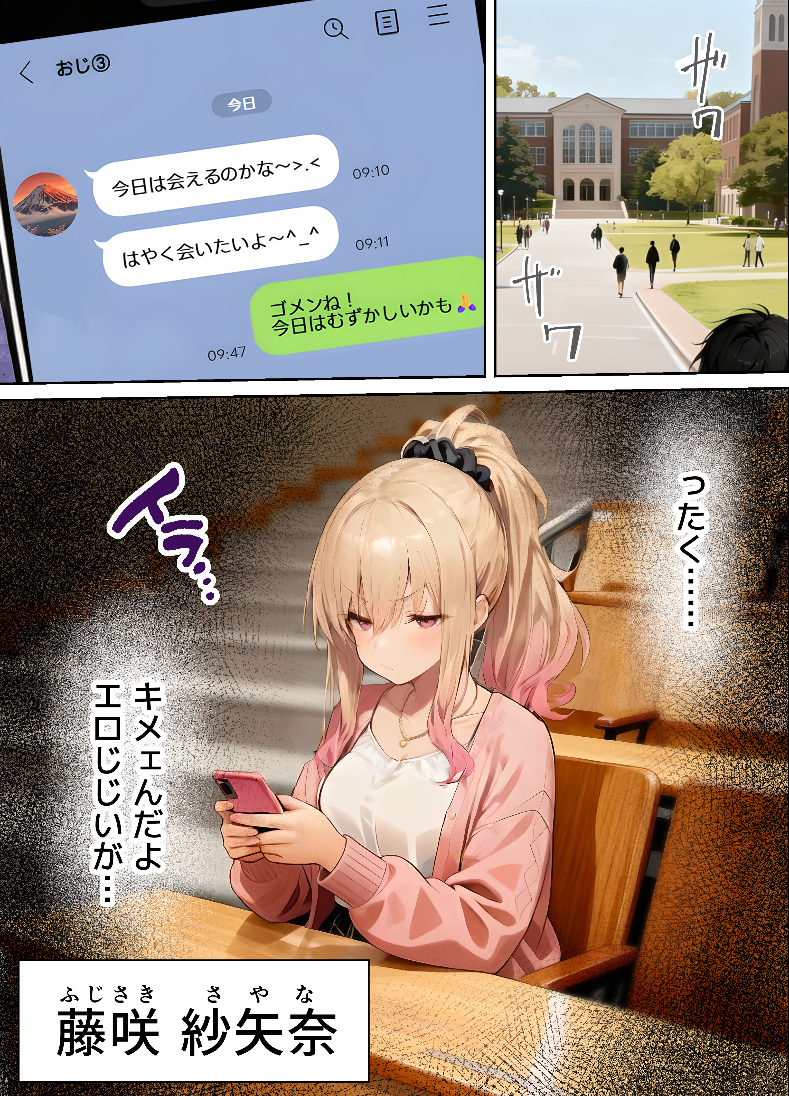 パパ活ギャルが陰キャ幼馴染に買われて巨根チンコの激しいセックスに圧倒されてメス堕ちしちゃうｗｗ 無料 同人エロ漫画/同人誌 ギャル 画像2