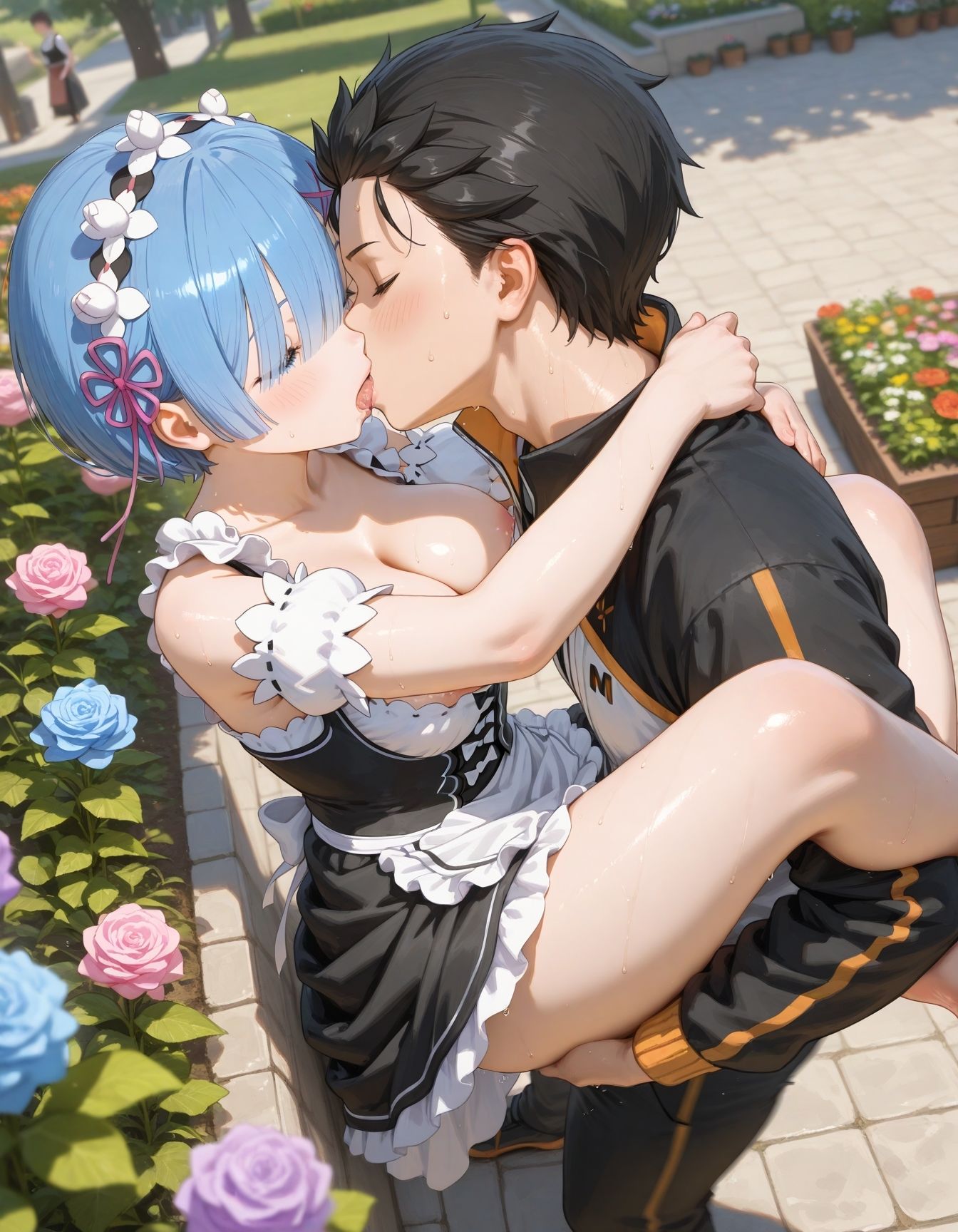 メイドと野外でクンニやSEXしちゃう！ 無料 同人エロCG画像 クンニ 画像3