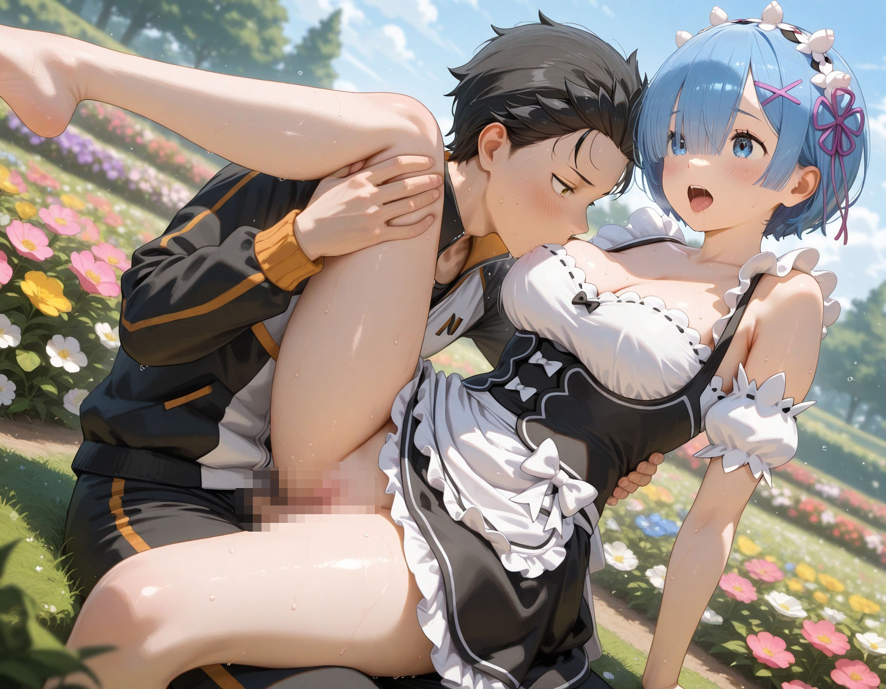 メイドと野外でクンニやSEXしちゃう！ 無料 同人エロCG画像 クンニ 画像6